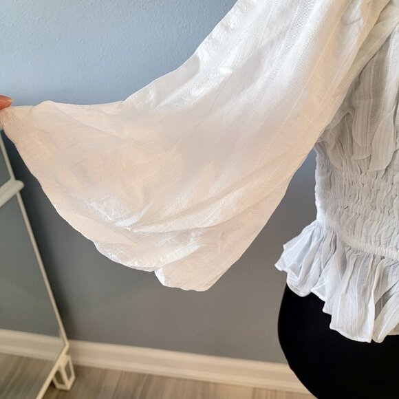 NWT Revolve MINKPINK WHITE NORAH TOP TIE FRONT - Picture 10 of 16